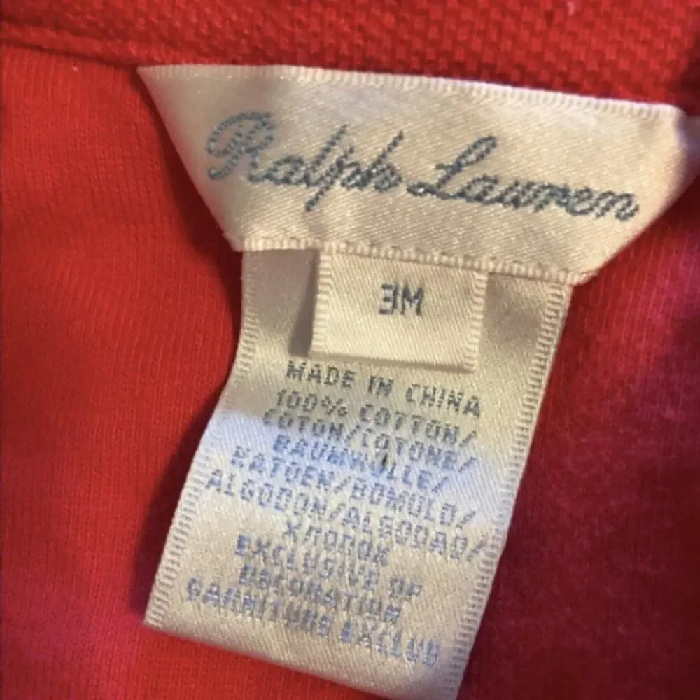 Ralph Lauren Red Ruffle Bubble Romper 3 Months